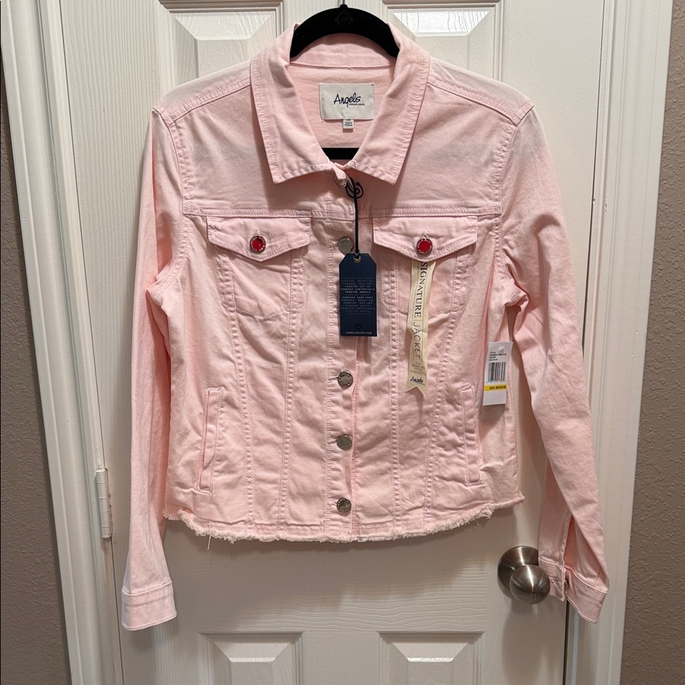 Angels Pale Pink Denim Jacket - Women's Light Pink Trucker
